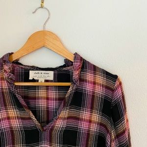 Anthropologie Cloth & Stone Plaid Flannel Hygge S
